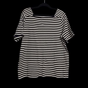 Croft & Barrow Black and White Striped Top